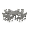 POLYWOOD Outdoor Farmhouse Trestle 59&quot; Counter Height 9pc Dining Set