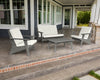 Polywood Rivera Outdoor 4pc Deep Seating Set in White with Indigo Cushions