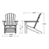 Polywood Outdoor Palm Coast Adirondack Chair With Hideaway Ottoman