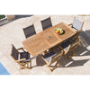 Yacht Teak Banquet 96-118&quot; Extendable 9pc Outdoor Dining Set with 8 Yacht Armchairs