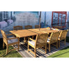 Teak Banquet 88-118&quot; Extendable 9-Piece Outdoor Dining Set With SANUR Woven Chairs