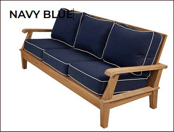 Biscayne Teak 79&quot; Outdoor Sofa - 3 Position Reclining  with Sunbrella High-Performance Cushions