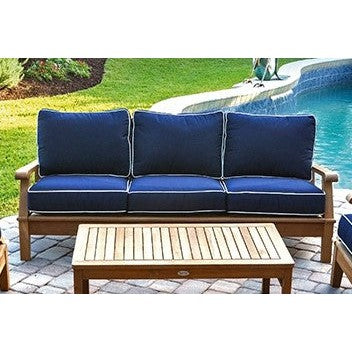 Biscayne Teak 79&quot; Outdoor Sofa - 3 Position Reclining  with Sunbrella High-Performance Cushions