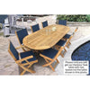 Harbour Teak 71-95&quot; Oval Extendable 7-Piece Outdoor Dining Set with 6 Yacht Armchairs