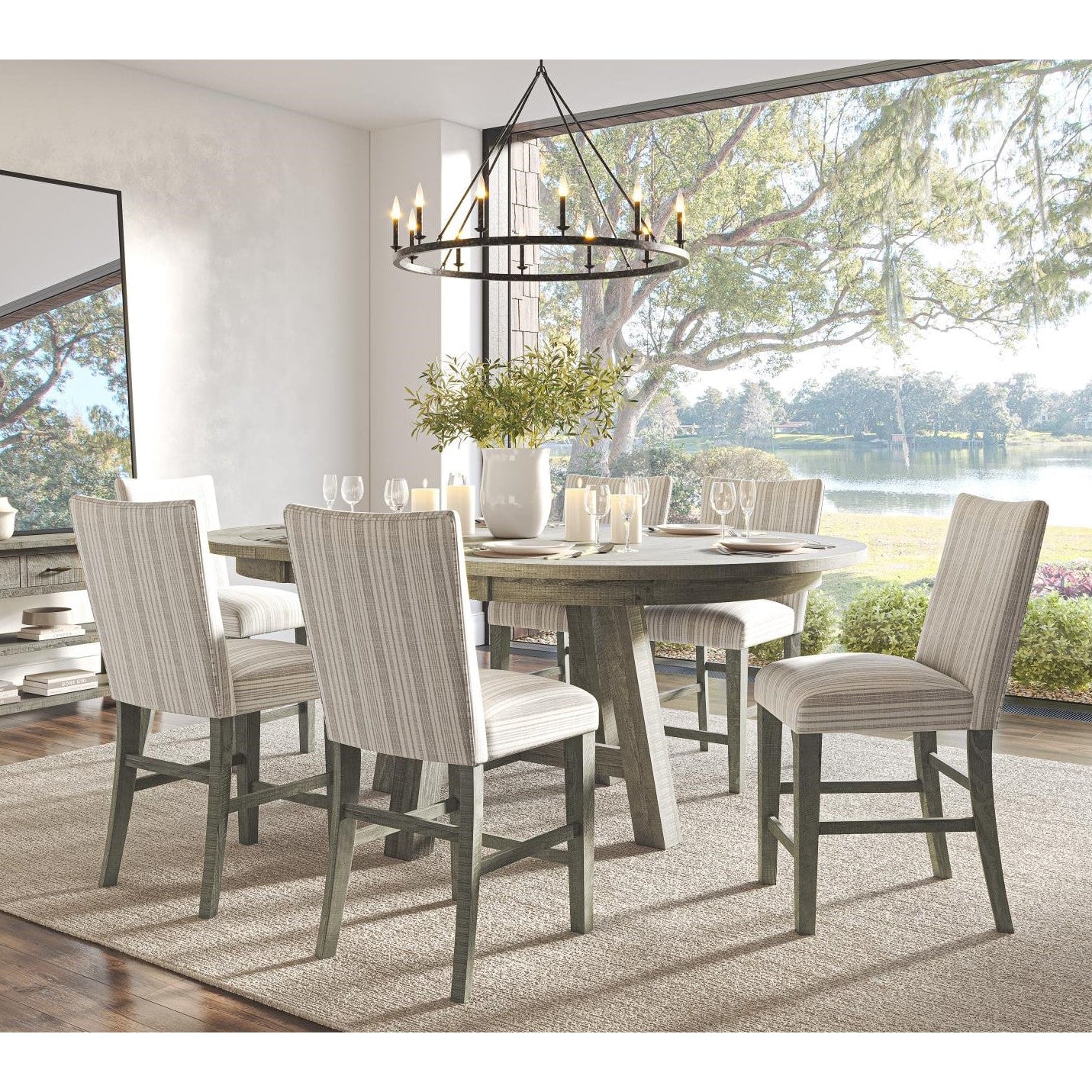 Saratoga 7-Piece Oval Extension (54"-78") Counter Height Dining Set