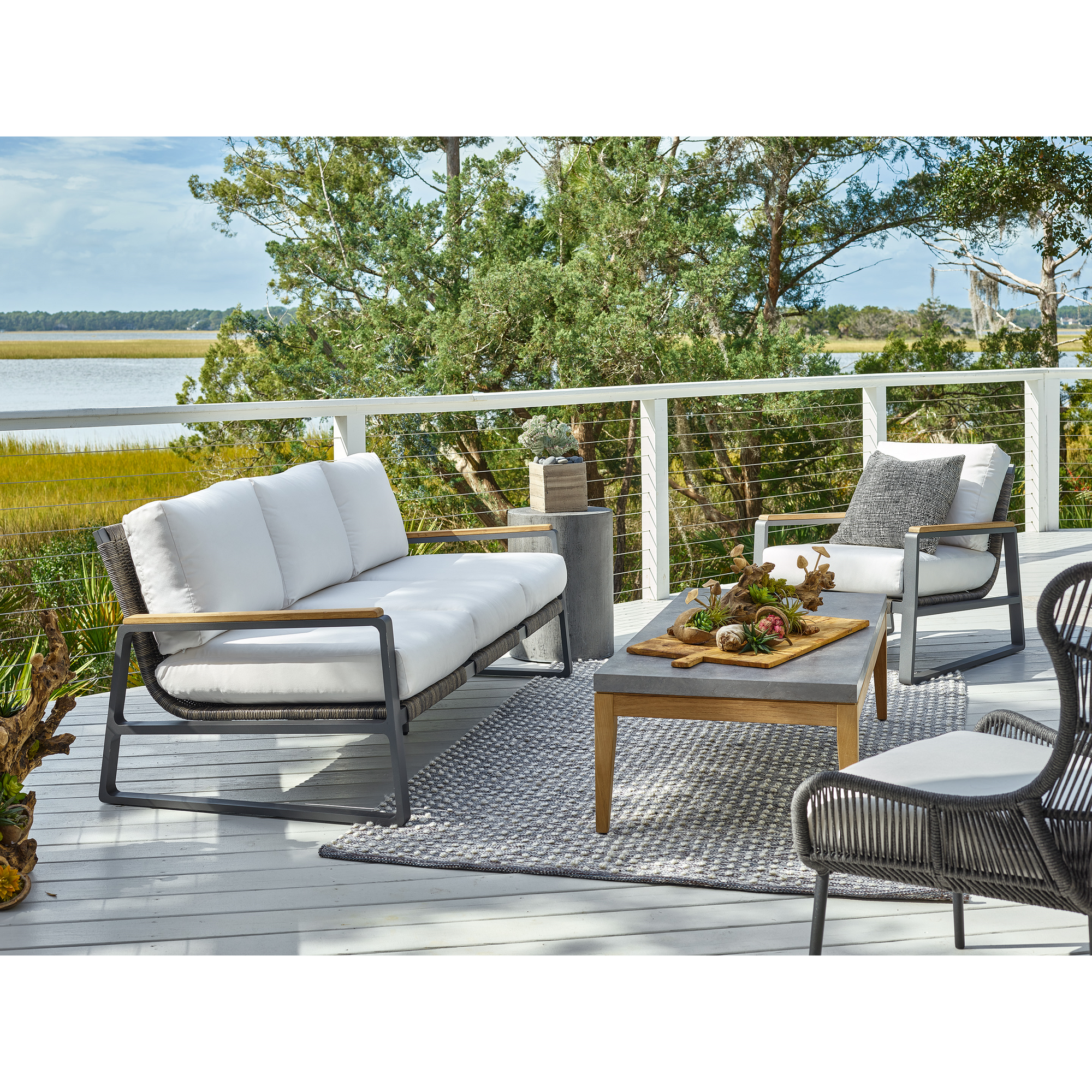 Universal Coastal Living San Clemente 3-Pc Outdoor Set (Sofa +2 Club Chairs)