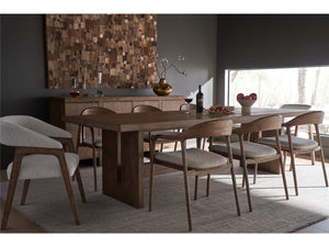 Universal Eden 108" Solid Oak Dining Table Set — Table + 8 Echo Arm Chairs — view 3
