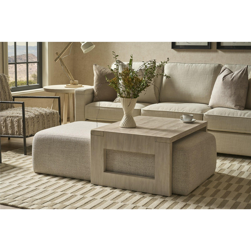 Dwell Glacier 60-inch nesting cocktail ottoman with tray table nested underneath