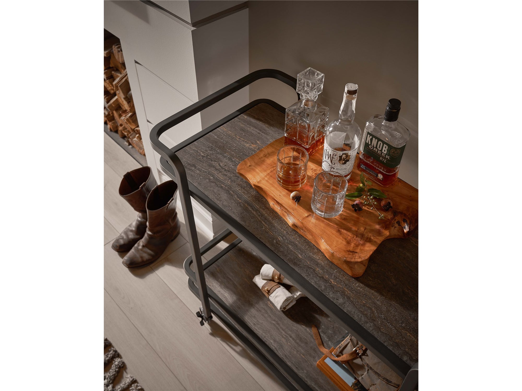 Smoked Bronze 42" Bar Cart