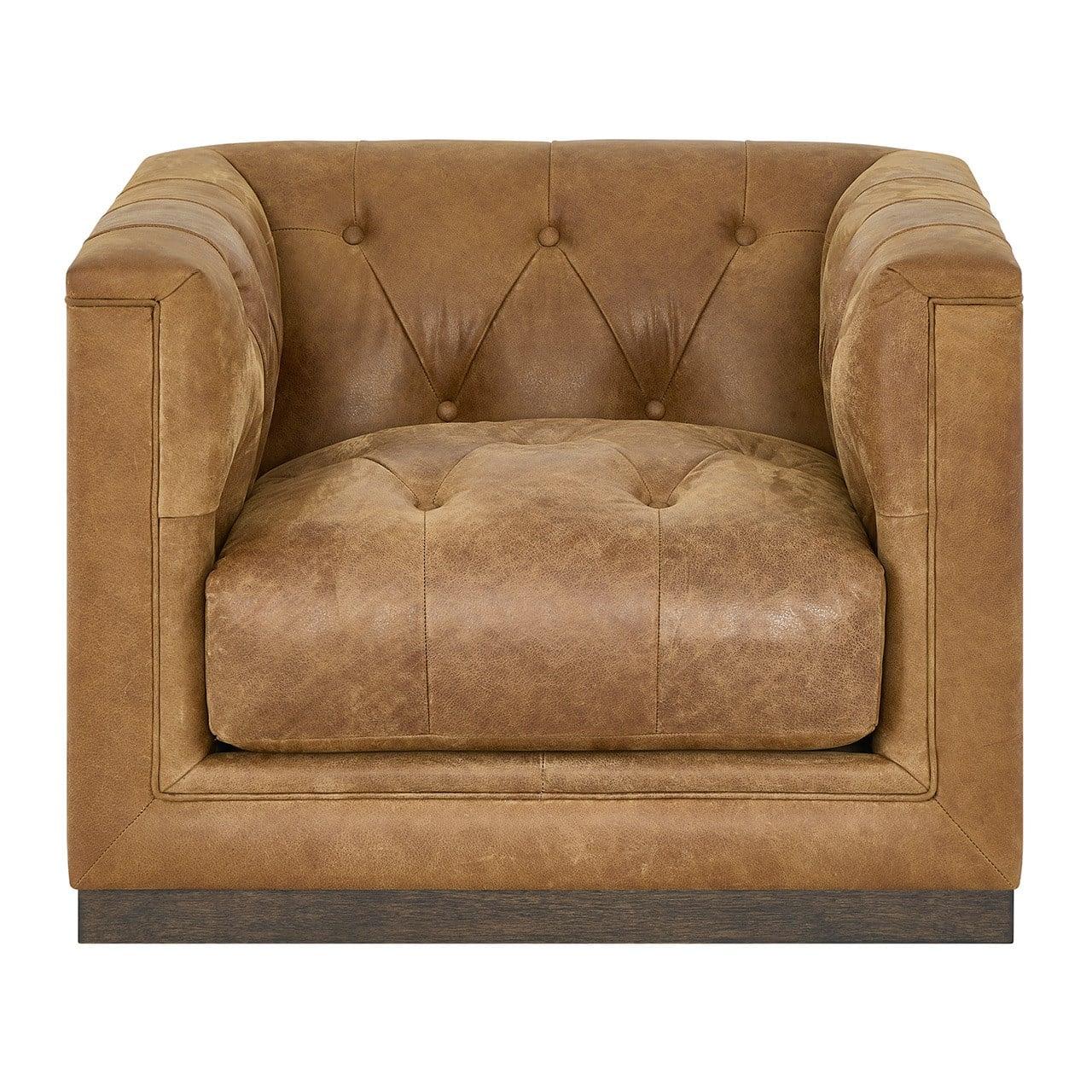 Universal Quinn Swivel Club Chair in Brown, front view