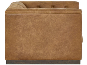 Universal Quinn Swivel Club Chair in Brown, side view — view 4