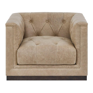 Universal Quinn Swivel Club Chair in Taupe, front view — view 1
