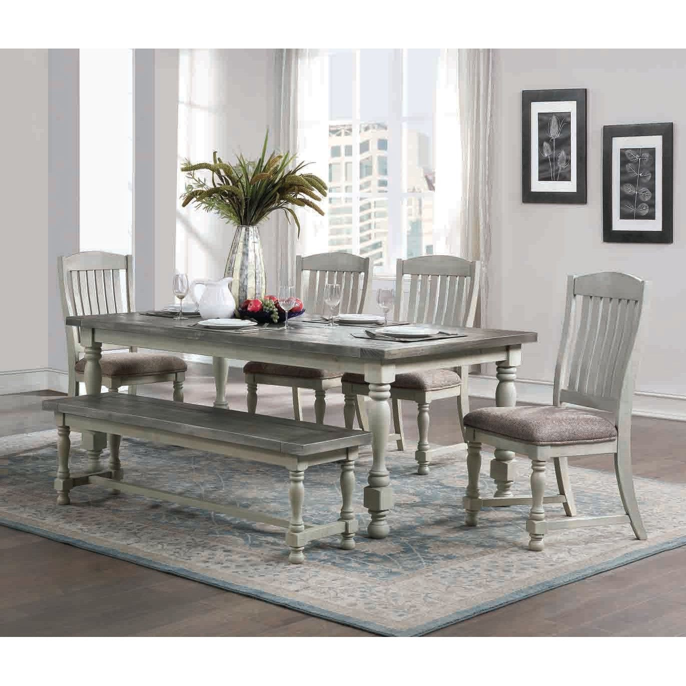 Valencia Two Tone Driftwood/Taupe  6 or 7 Piece Dining Set with 78" Table - New!
