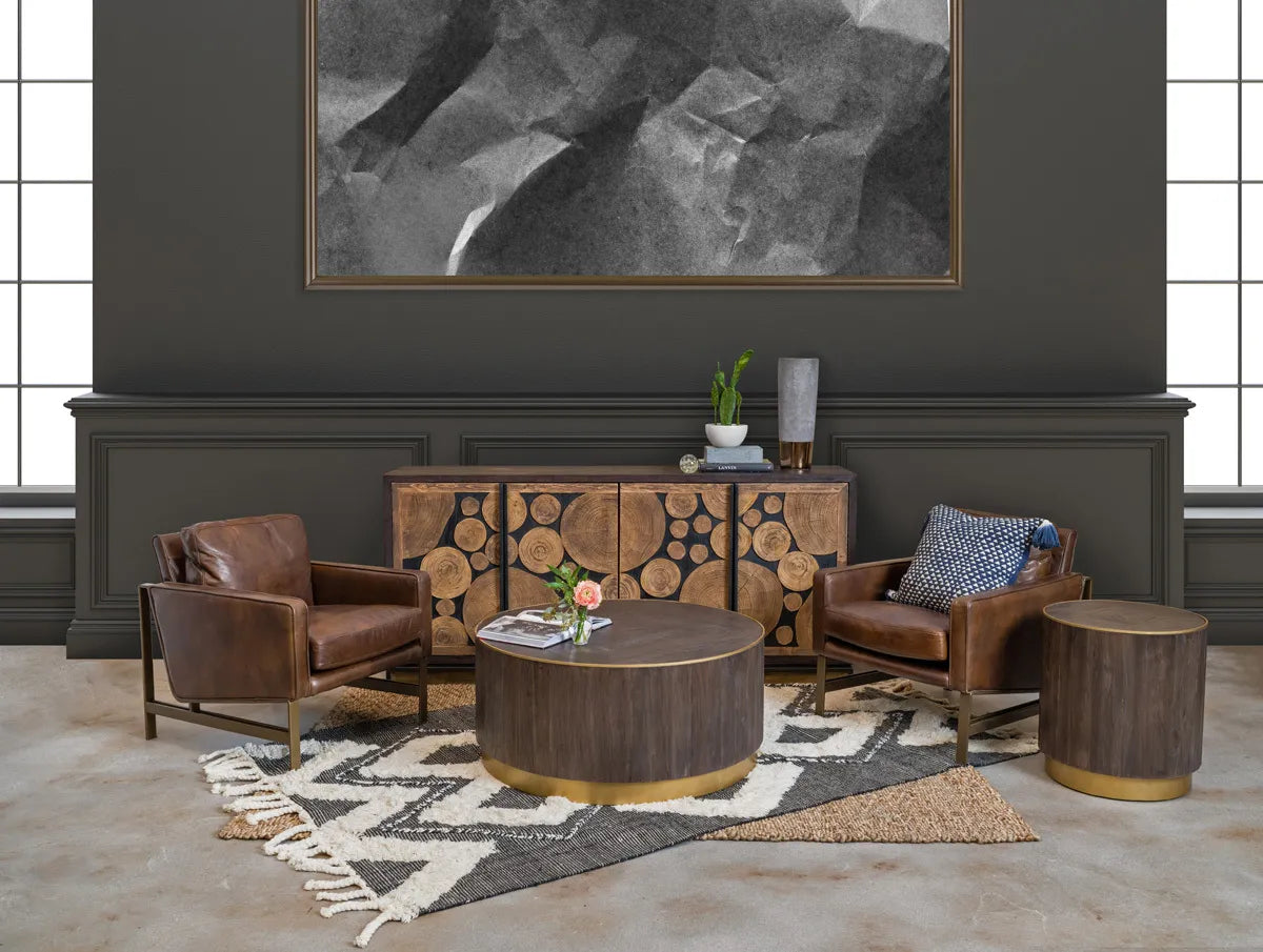 Chazzie Brown Top Grain Leather Club Chair