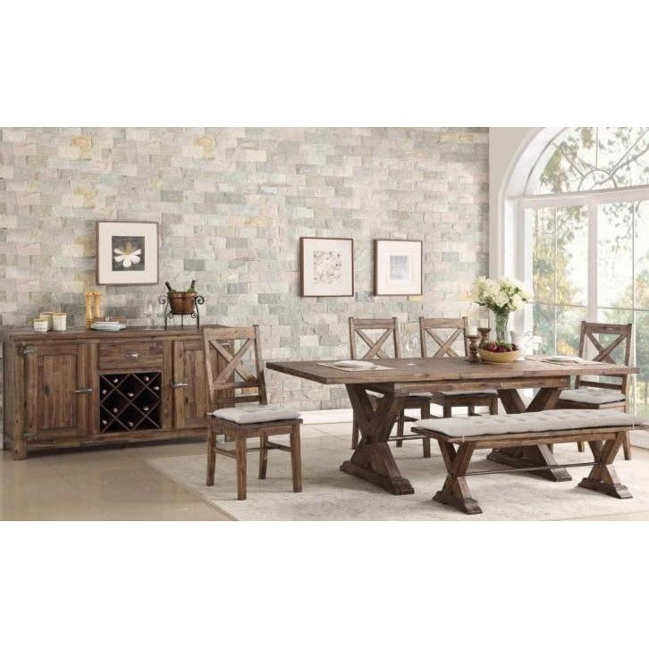 Rustic Extendable (75-94") Dining Set with Butterfly Leaf Plus Server