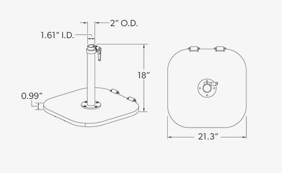 building plan for prism patio umbrella stand Aspen Outdoor Patio Umbrella Base with Wheels - 120 lb. Steel