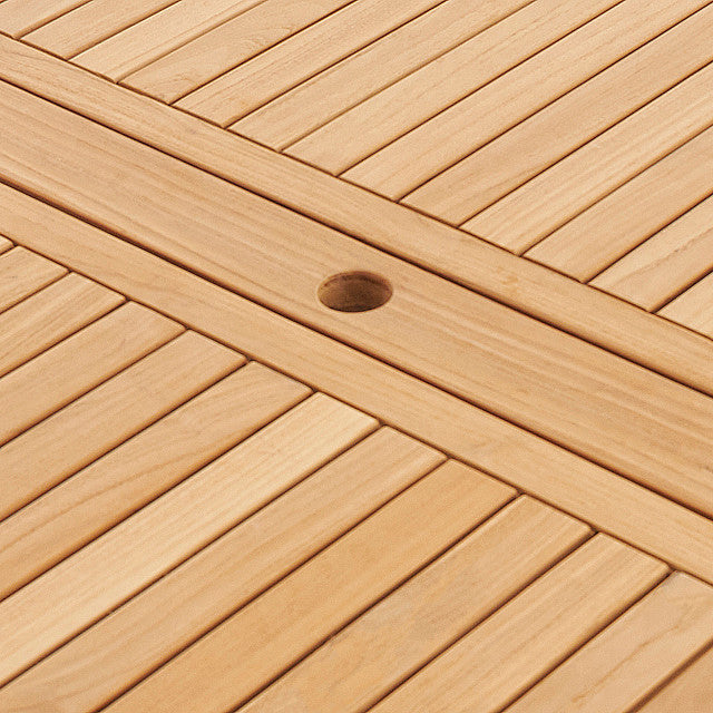 Teak Banquet 9pc Outdoor Dining Set (Teak Extendable Table 88-118&quot; with 8 Woven Sanur Armchairs)