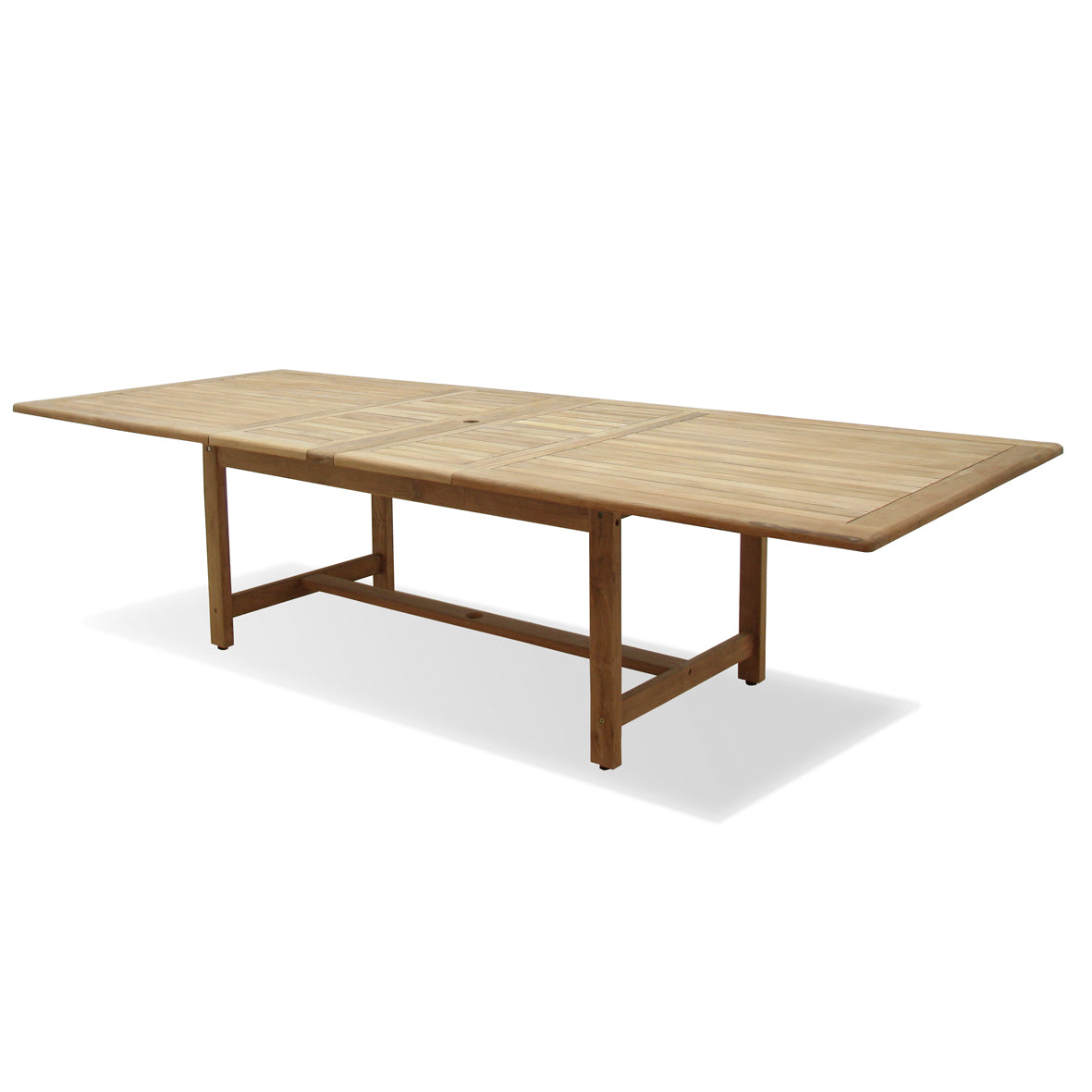 Teak Banquet 9pc Outdoor Dining Set (Teak Extendable Table 88-118&quot; with 8 Teak Yacht Folding Yacht Armchairs)