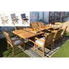 Teak Banquet 88-118&quot; Extendable 9-Piece Outdoor Dining Set With Yacht Arm Chairs