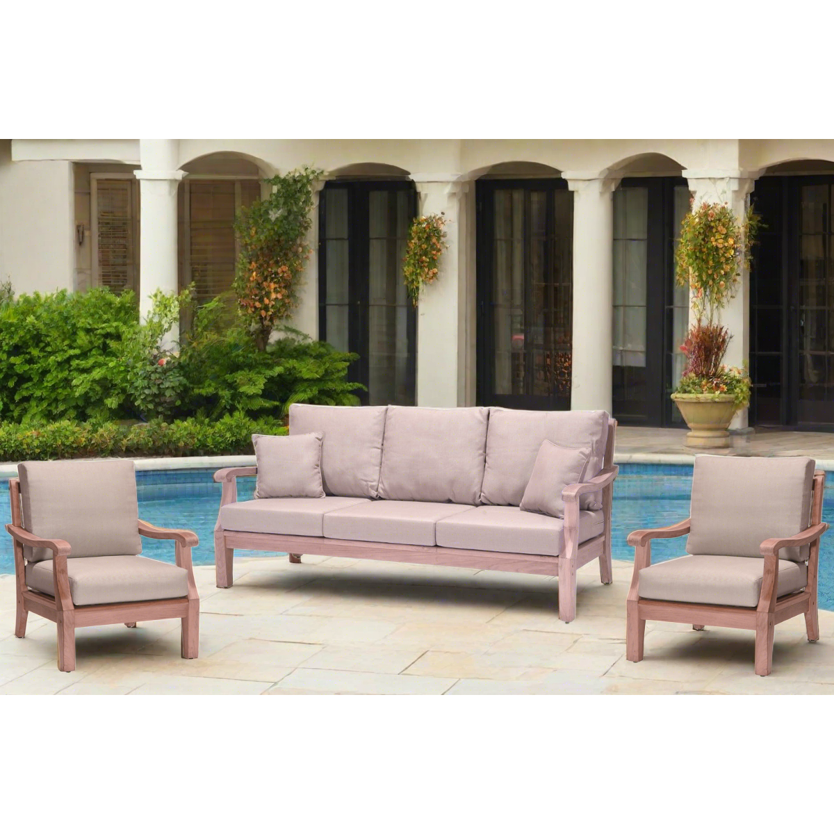 Bermuda Teak 77&quot; Outdoor Sofa