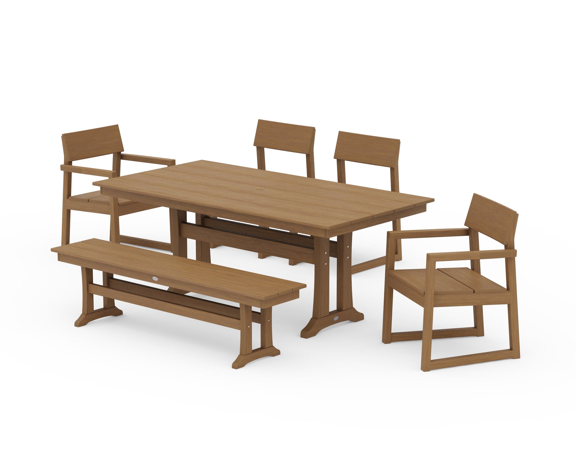 EDGE 6-Piece Farmhouse Dining Set With Trestle Legs