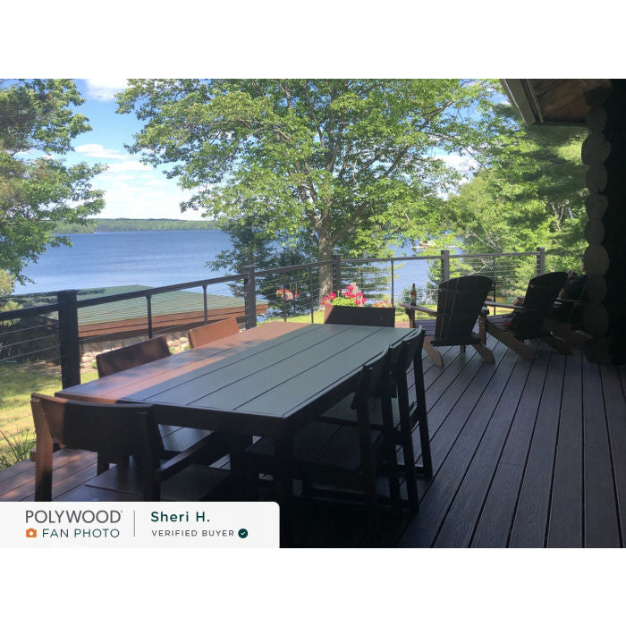 Polywood EDGE 7-Piece 78&quot; Outdoor Dining Set Shown in Vintage Coffee - other colors available