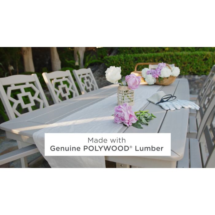 Polywood Chinoiserie 9-Piece Farmhouse 97&quot; Dining Set by Martha Stewart