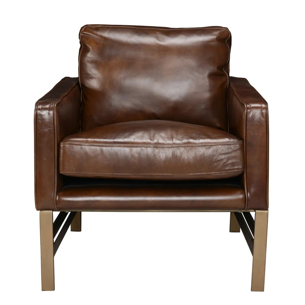 Chazzie Brown Top Grain Leather Club Chair