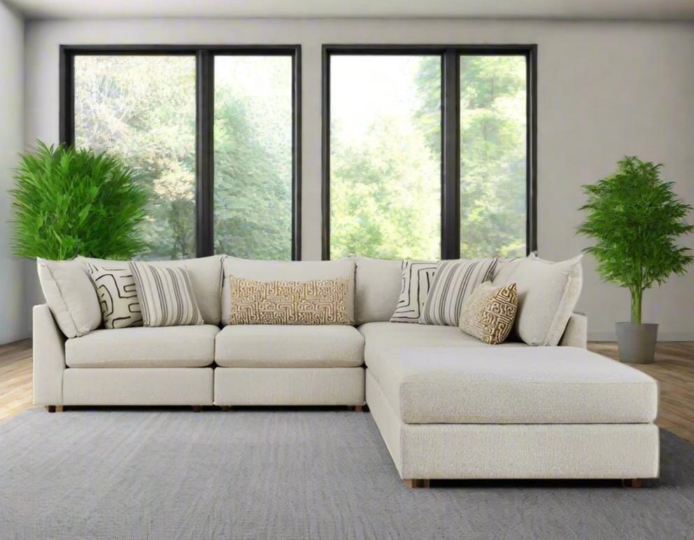 Flange Pewter Modular 5-Pc Sectional - Peter Andrews Furniture