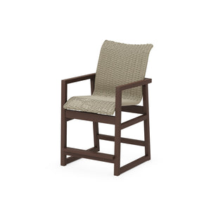 Polywood EDGE Woven Counter Arm Chair - Two-Tone — view 3