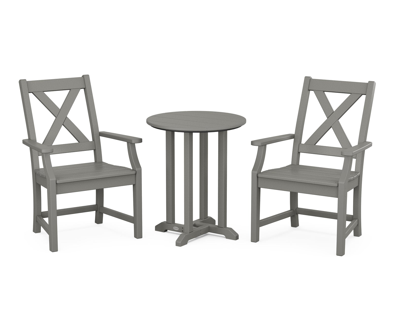 Polywood Braxton 3-Piece Round Bistro Dining Set - Select Two-Tone