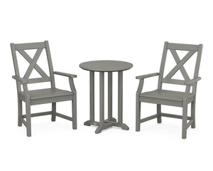 Polywood Braxton 3-Piece Round Bistro Dining Set - Select Two-Tone — view 3