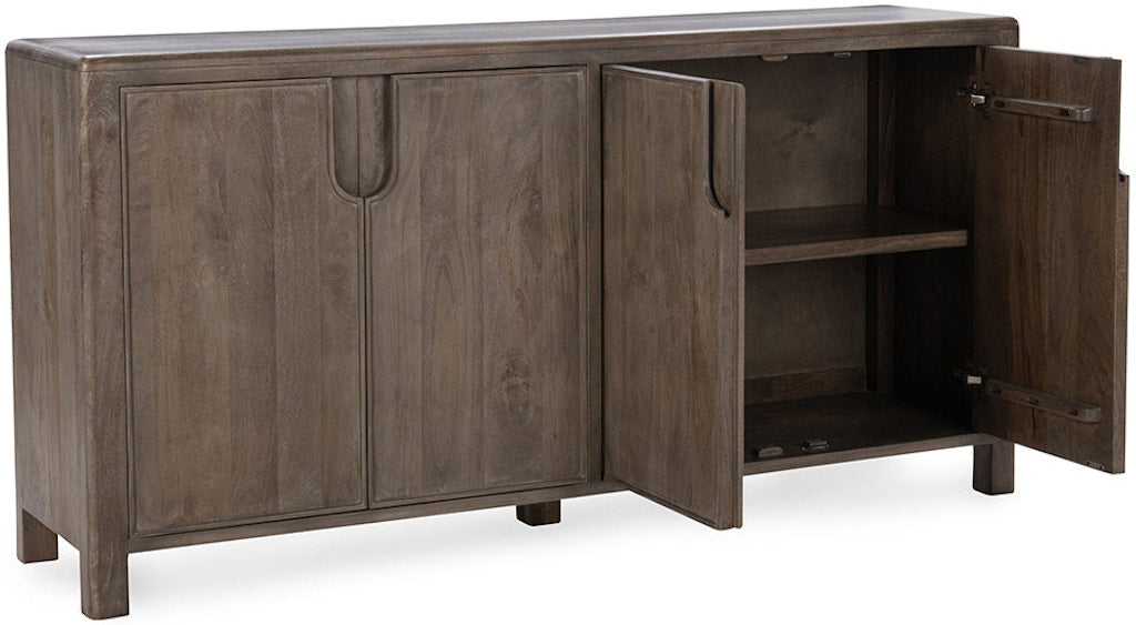 Sedia Mango Wood 4-Door Buffet Ash Gray