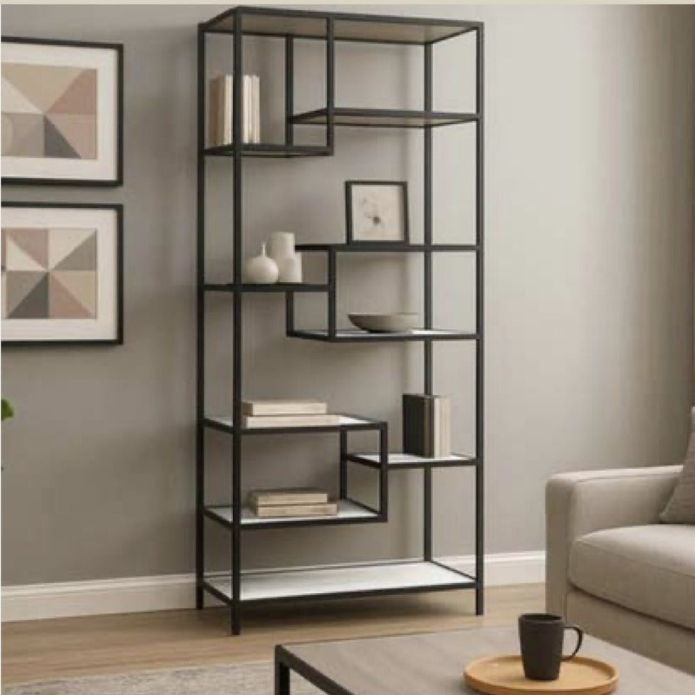 Haze 82" 9-Shelf Etagere White Wood