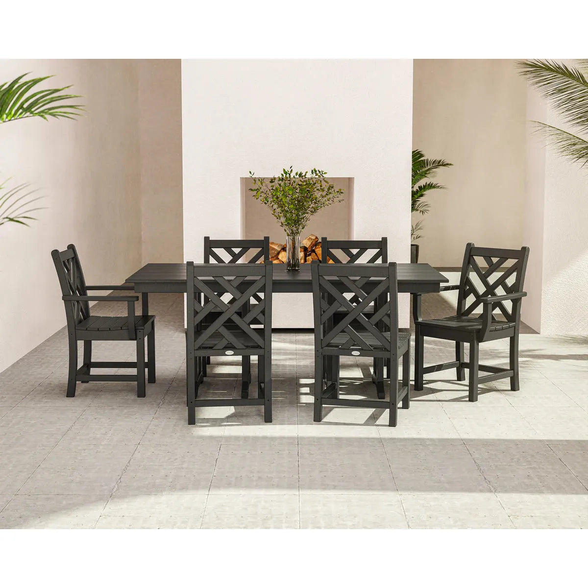 Polywood Chippendale 7-Piece Farmhouse Dining Set