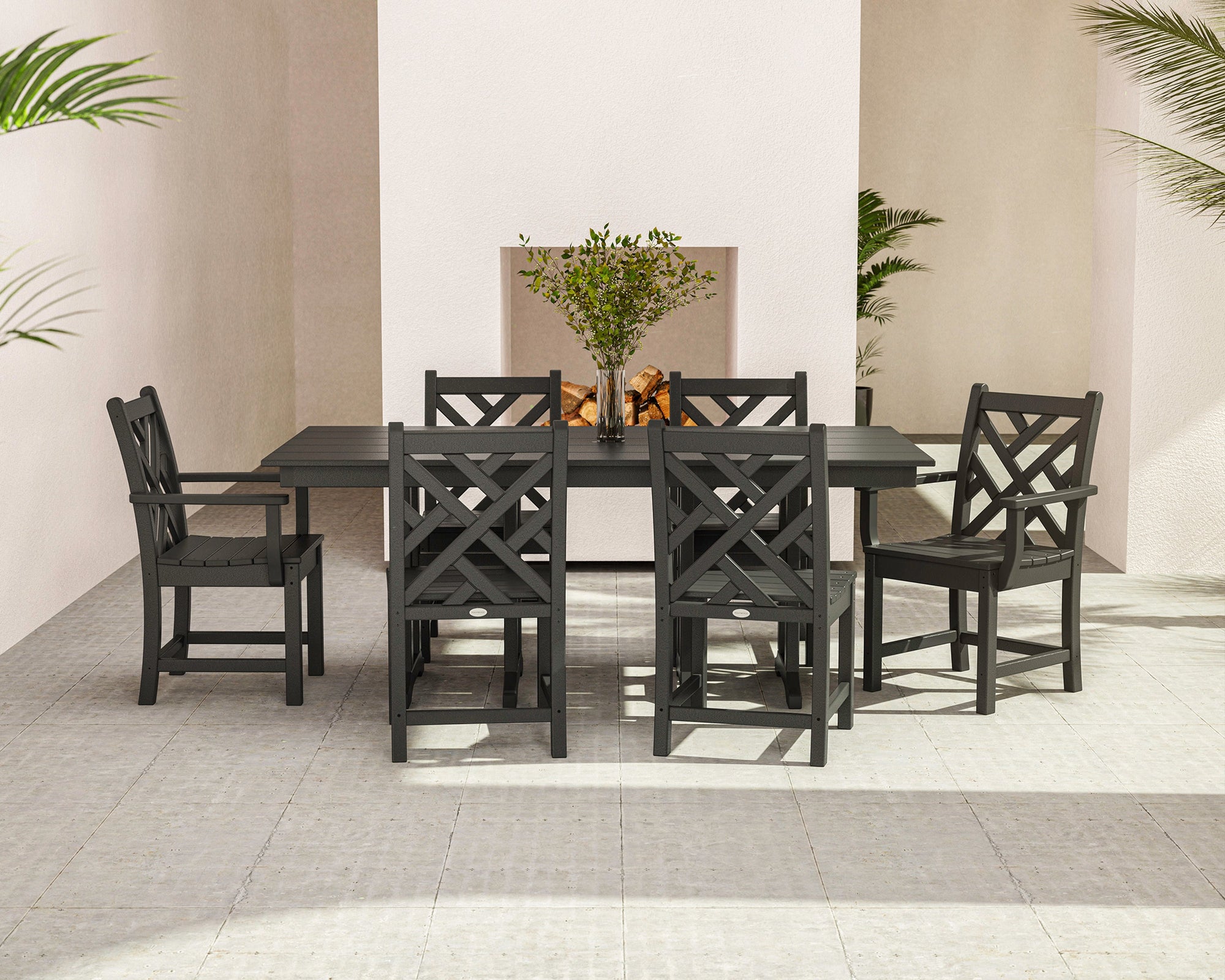 Chippendale 7-Piece Farmhouse Dining Set