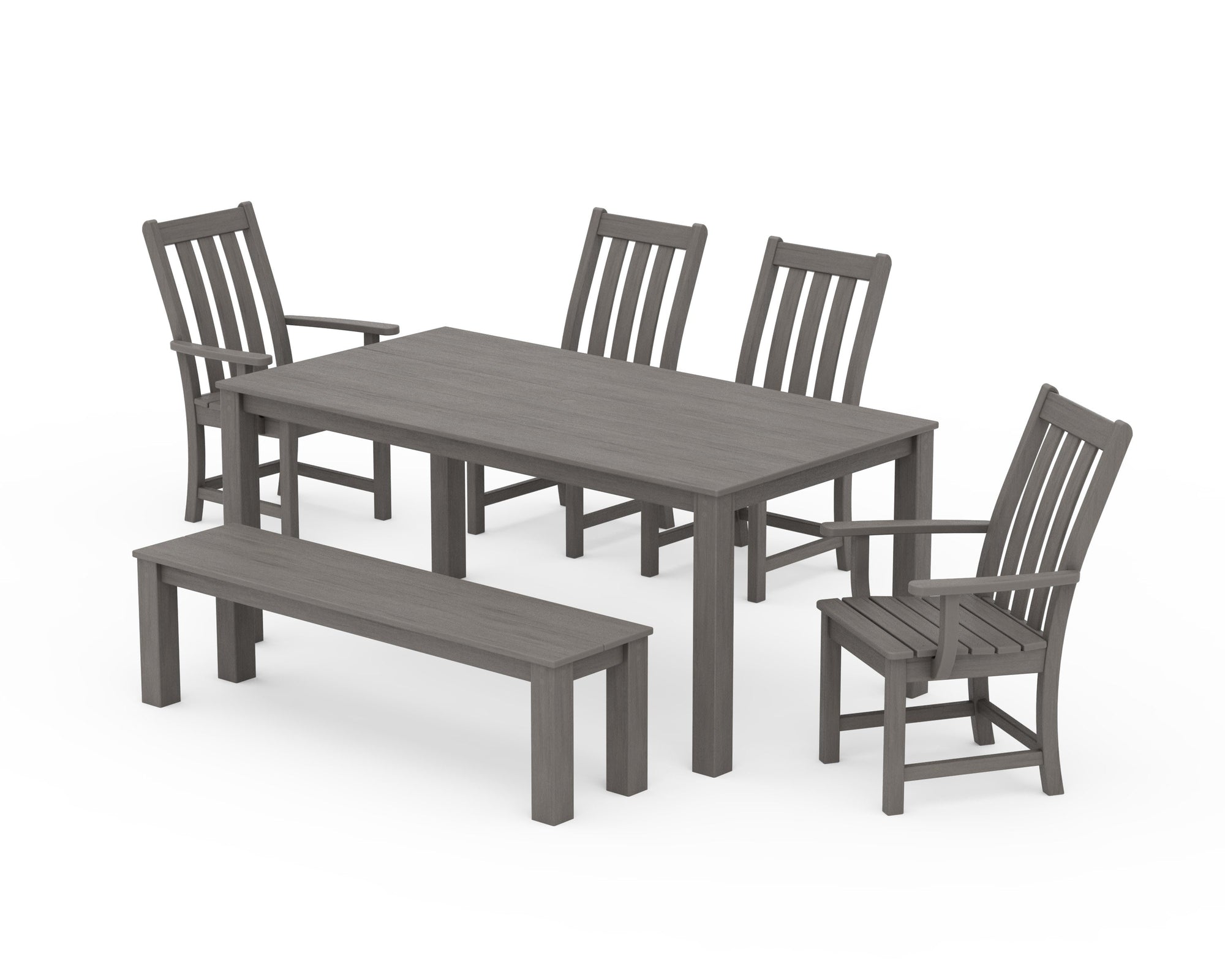 Vineyard 6-Piece Parsons Dining Set with Bench