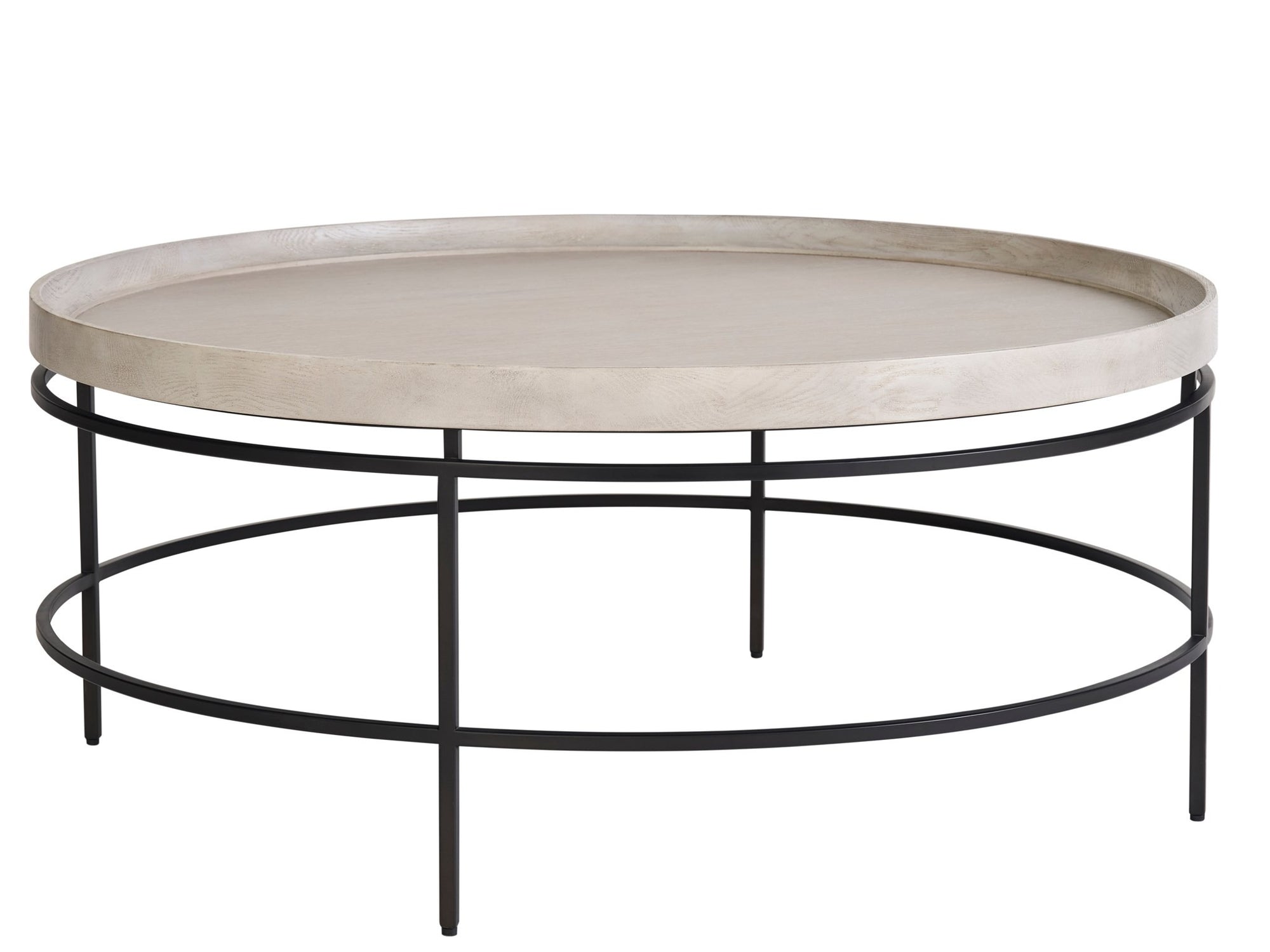 Fog &amp; Oak Round Tray Top Cocktail Table Metal 42&quot;