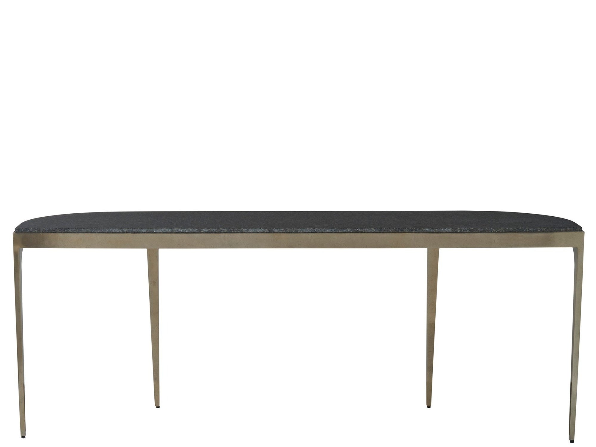 Black Granite &amp; Bronze Curve Console Table 73&quot;