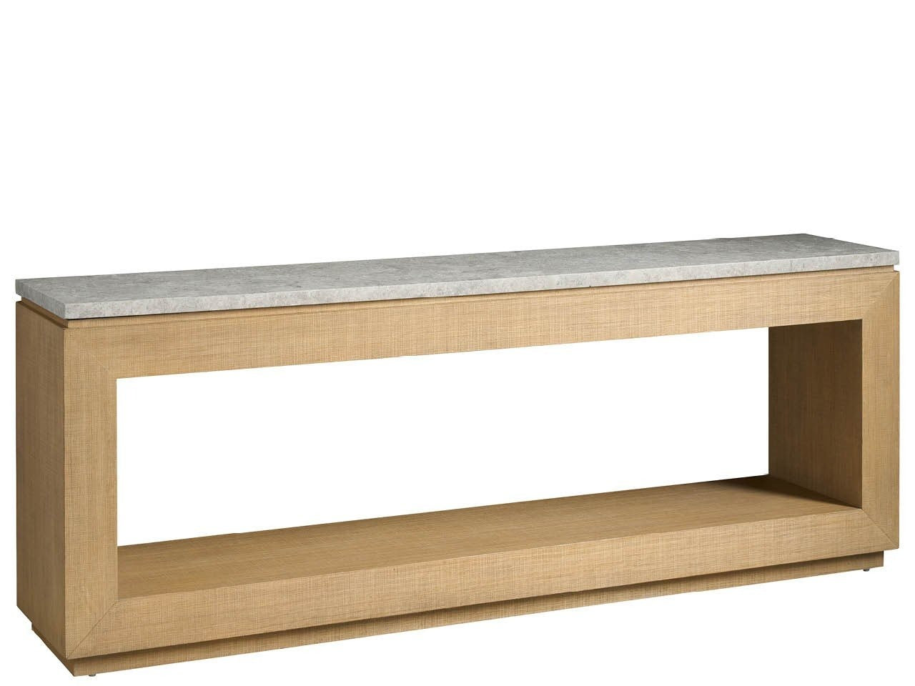 Natural Oak &amp; Marble Console Table 80&quot;