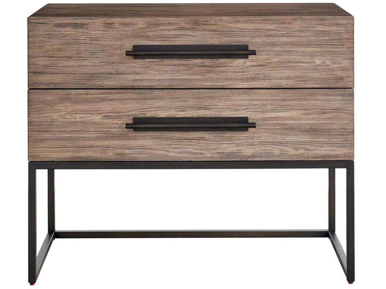 Dwell Latte Metal Base Nightstand 34&quot;