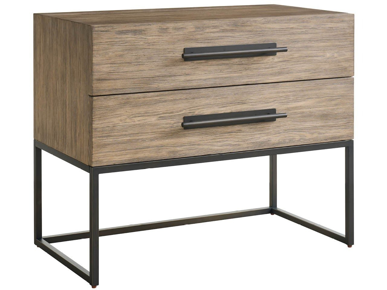 Dwell Latte Metal Base Nightstand 34&quot;