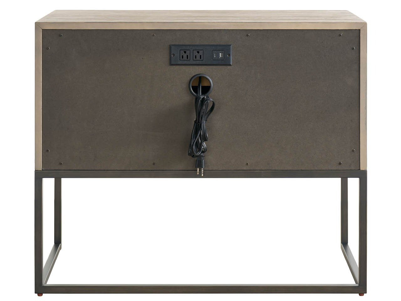Dwell Latte Metal Base Nightstand 34&quot;