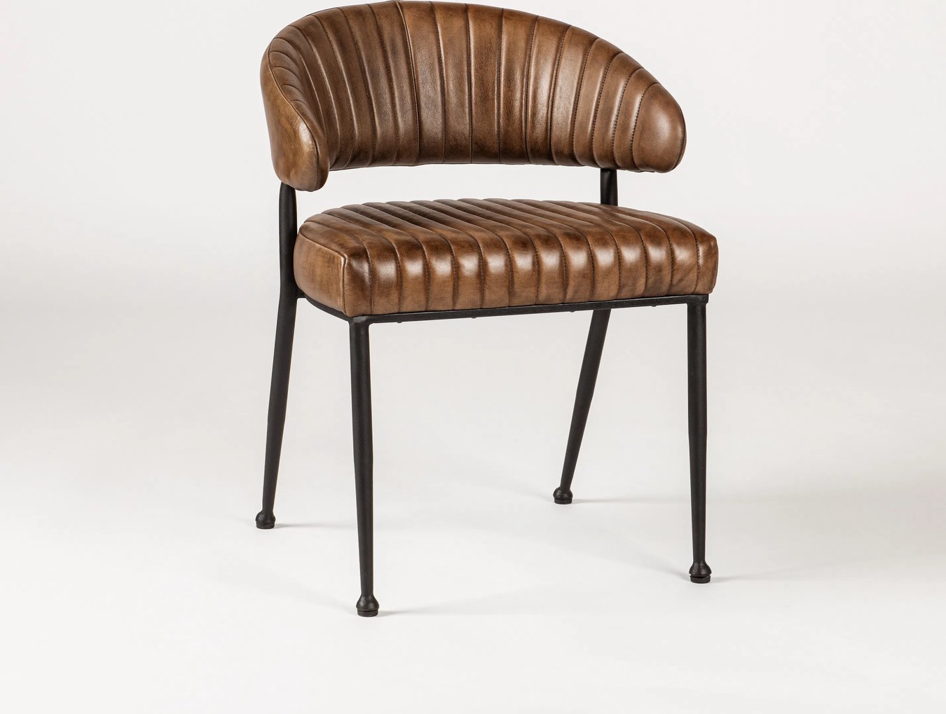 Chestnut Top Grain Leather Dining Chair