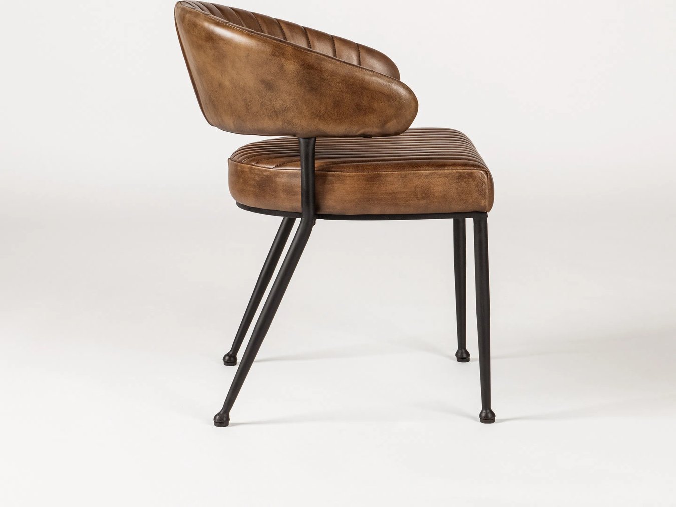 Chestnut Top Grain Leather Dining Chair