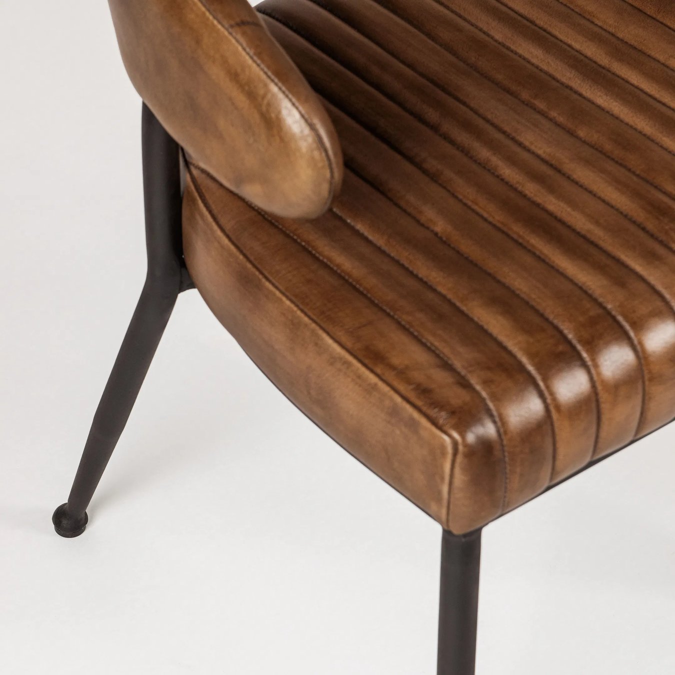 Chestnut Top Grain Leather Dining Chair