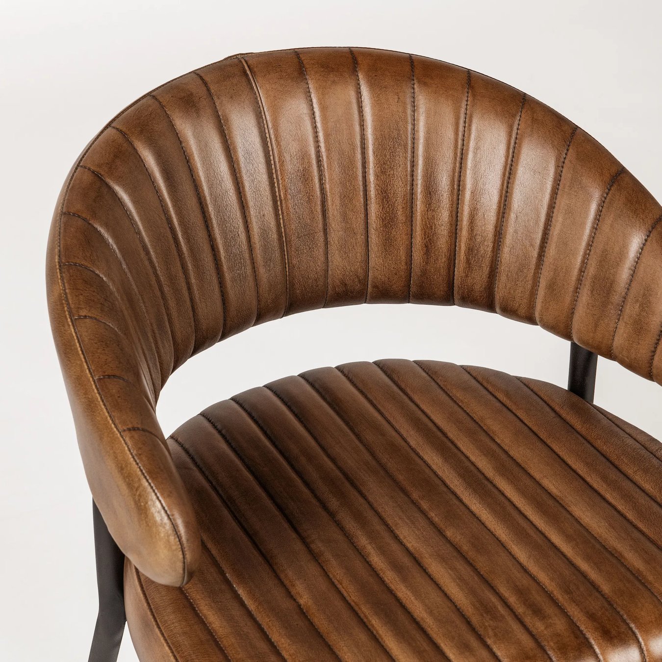 Chestnut Top Grain Leather Dining Chair