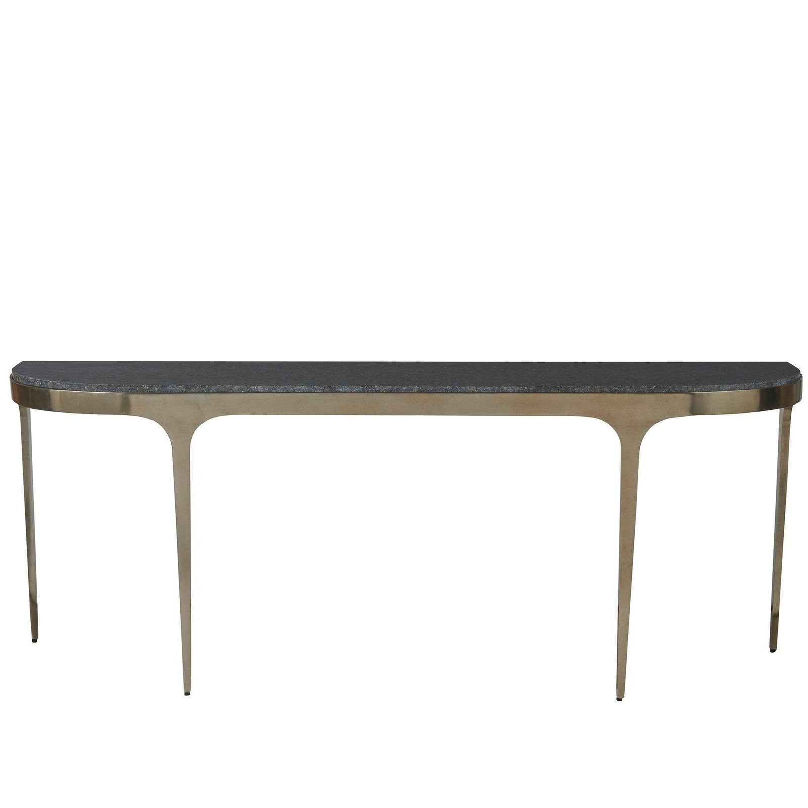 Black Granite & Bronze Curve Console Table 73"