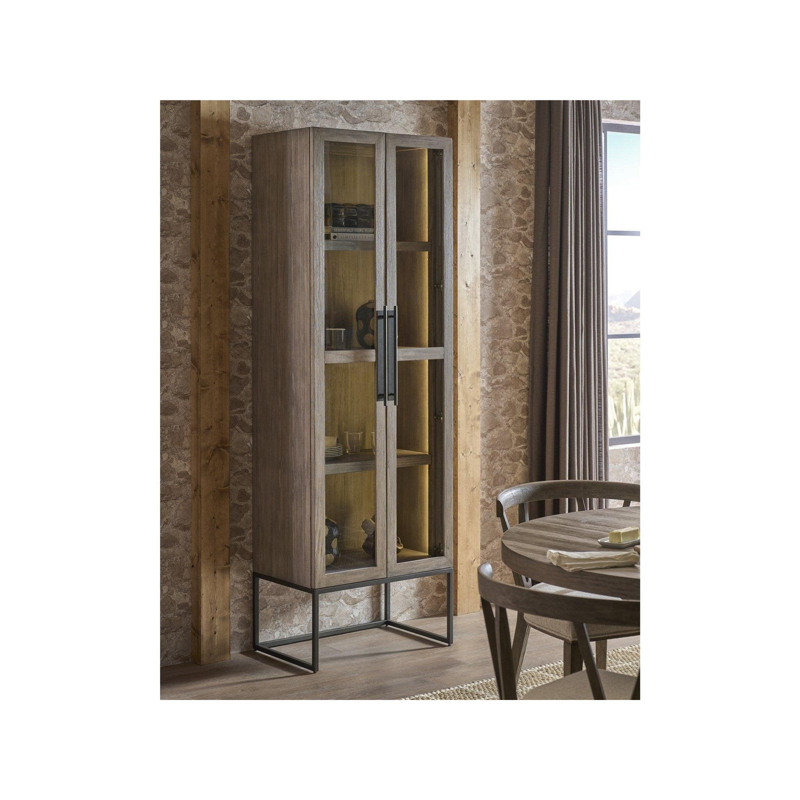 Dwell Latte 85" Tall Glass Display Cabinet