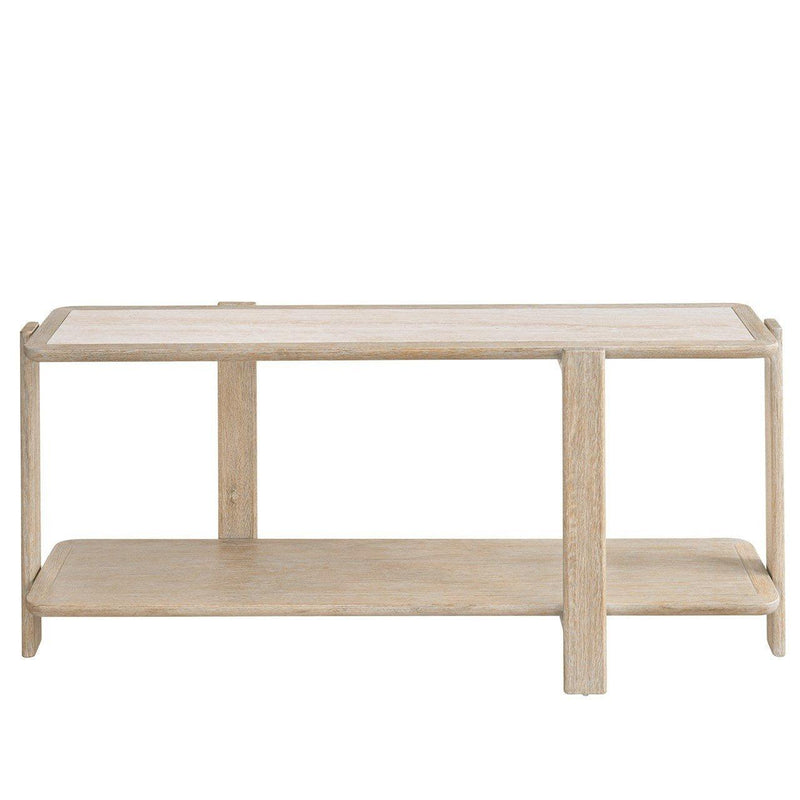 Modern Sand 74" Console Table w/Travertine Marble Top